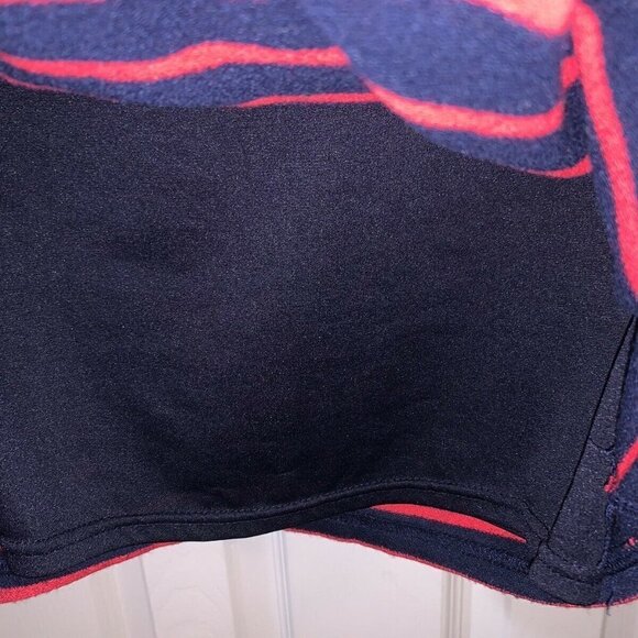 Umgee Red & Navy Striped Pullover Tie Waist Terry Cloth Casual Dress size Medium - Picture 6 of 7